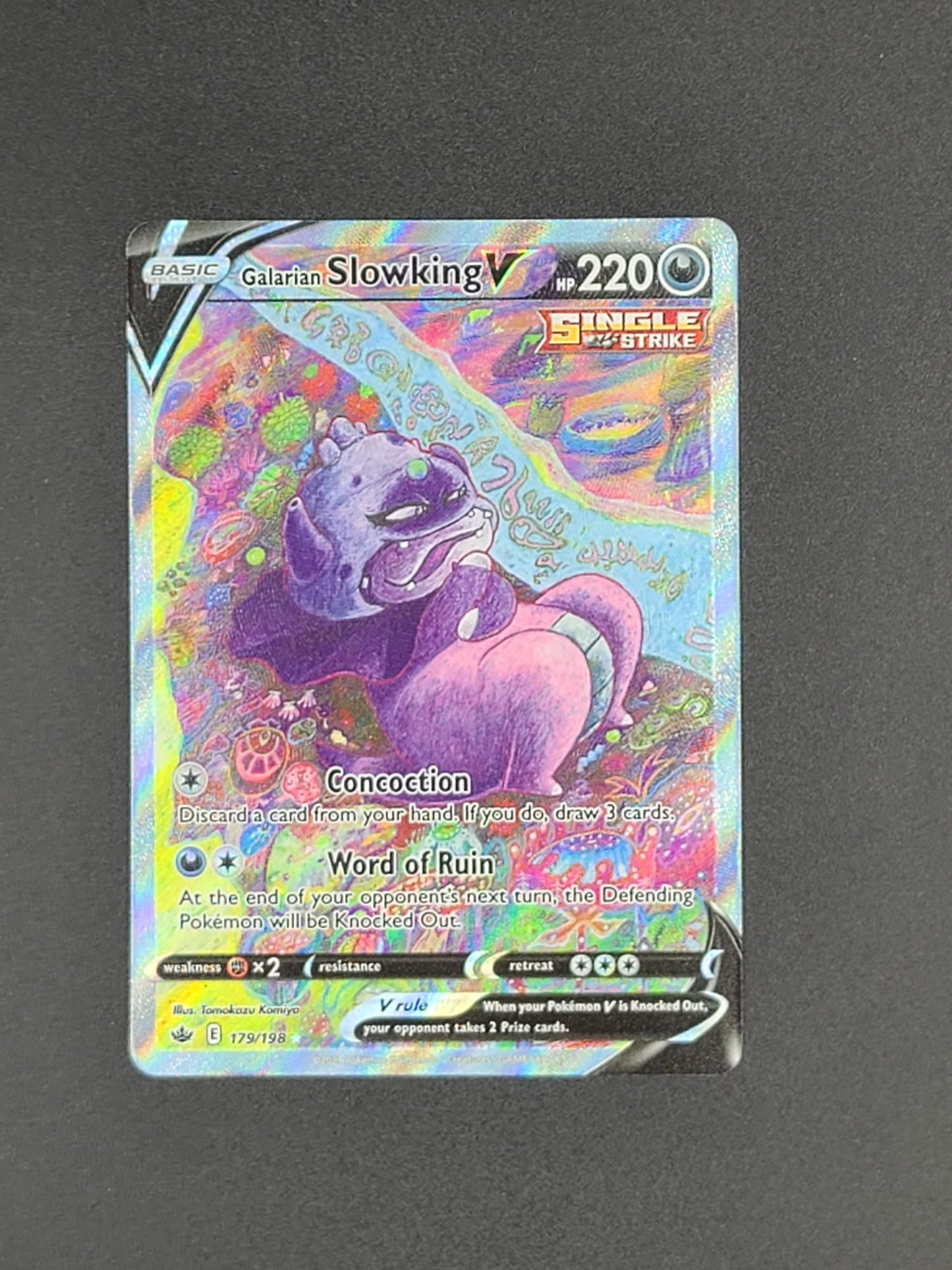 NM Galarian Slowking V - Chilling Reign Pokemon TCG Card